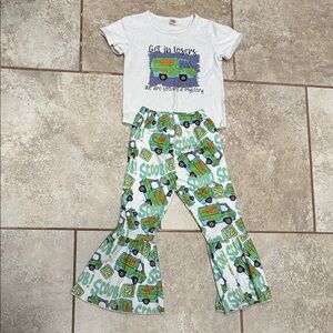 Kids Scooby-Doo Matching Set - White and Green